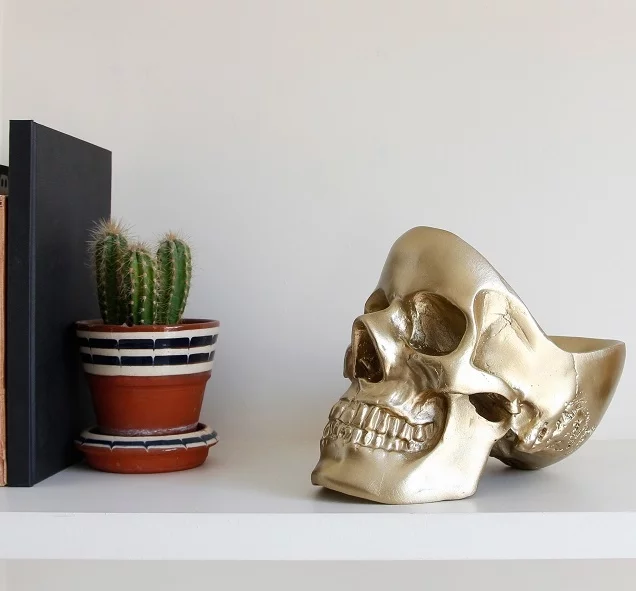 Органайзер для мелочей Skull 13X22X16 CM золотого цвета Suck UK — изображение 3
