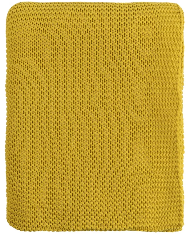 Плед жемчужной вязки Essential 180X130 CM горчичного цвета Tkano — изображение 2