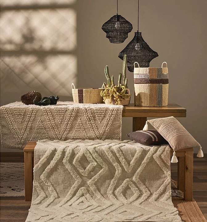 Корзина плетеная Bongo Chocolate Ethnic 36X36X47 CM Tkano — изображение 3
