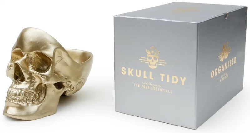 Органайзер для мелочей Skull 13X22X16 CM золотого цвета Suck UK — изображение 4