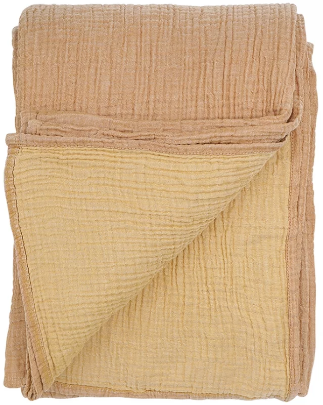Покрывало из многослойного муслина Essential 180X250 CM цвета охры Tkano — изображение 3