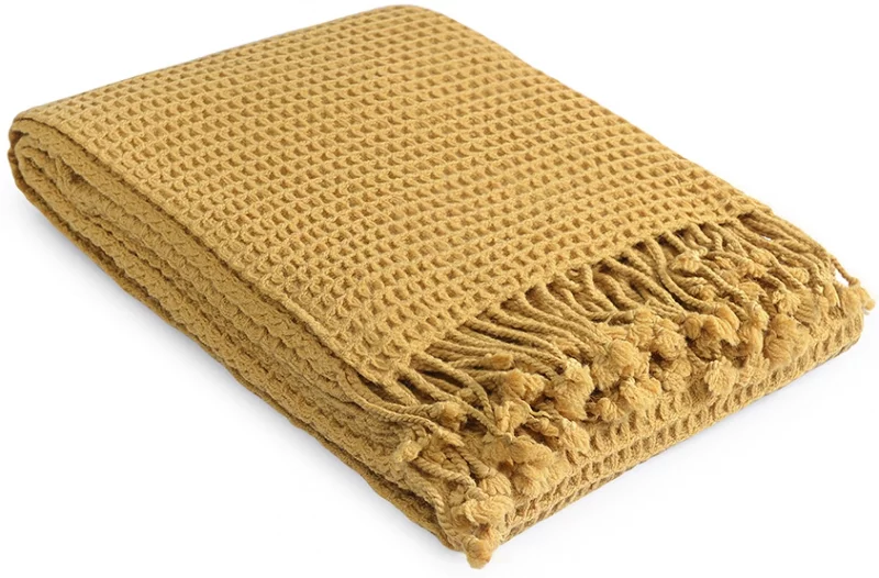 Плед из шерсти мериноса Essential 130X180 CM цвета охры Tkano — изображение 11