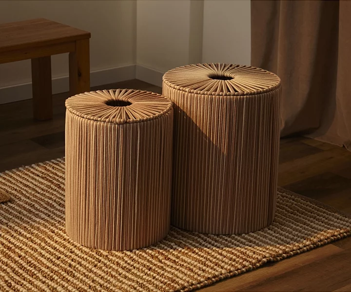 Корзина плетеная Dholak Beige Ethnic 35X35X45 CM Tkano — изображение 3
