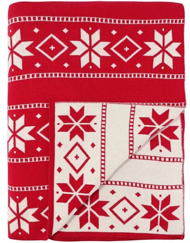 Плед из хлопка с новогодним рисунком Frostwork 130X180 CM Tkano — изображение 4