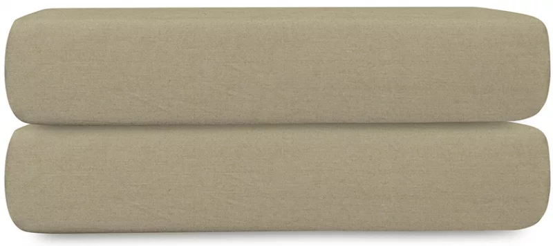 Простыня на резинке из перкаля Essential 200X200X30 CM бежево-серого цвета Tkano — изображение 2