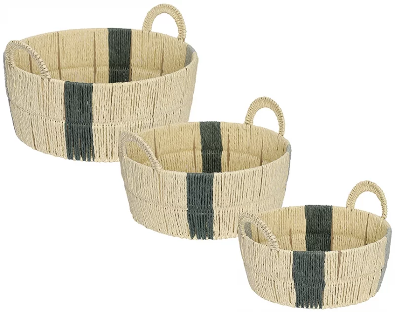 Корзина плетеная Bodhran Sage Ethnic 33X33X21 CM Tkano — изображение 4