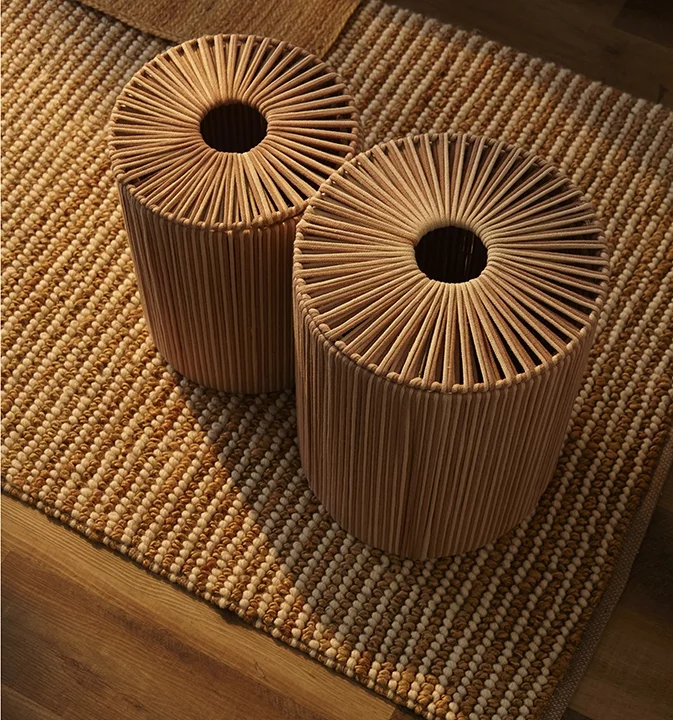 Корзина плетеная Dholak Beige Ethnic 35X35X45 CM Tkano — изображение 5