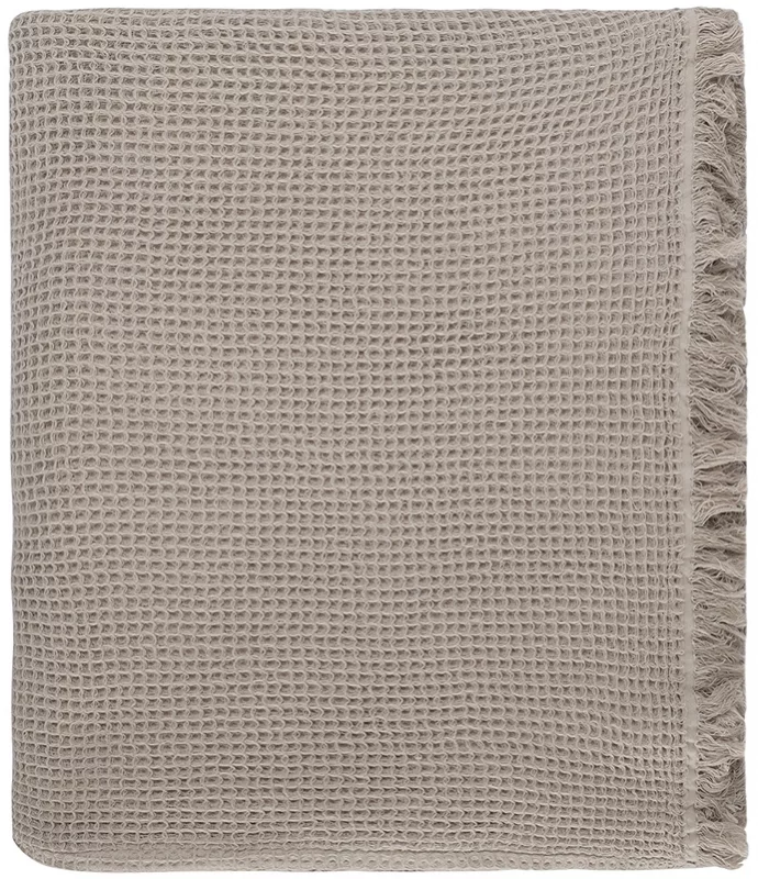 Покрывало вафельное из хлопка Essential 230X250 CM серо-бежевого цвета Tkano — изображение 6