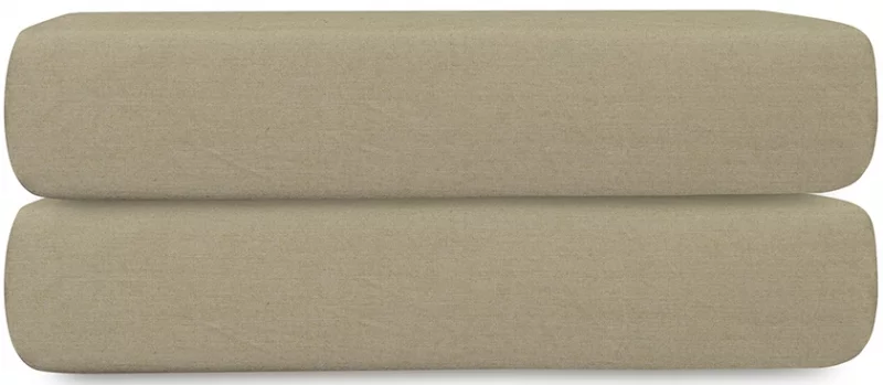 Простыня на резинке из перкаля Essential 180X200X30 CM бежево-серого цвета Tkano — изображение 2